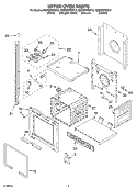 UPPER OVEN Diagram and Parts List for RBD305PDB12  Whirlpool Wall Oven