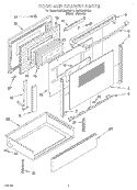 DOOR AND DRAWER Diagram and Parts List for KGST300FAL0  KitchenAid Range
