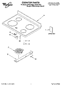 COOKTOP PARTS Diagram and Parts List for GR458LXMT0  Whirlpool Range