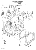 BULKHEAD PARTS, OPTIONAL PARTS (NOT INCLUDED) Diagram and Parts List for YWED6200SW1  Whirlpool Dryer
