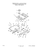 MAIN TOP Diagram and Parts List for 1355W3A  Roper Range
