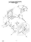 DISPENSER FRONT PARTS Diagram and Parts List for 7SS25AFXLQ00  Whirlpool Refrigerator