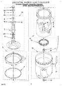 AGITATOR, BASKET AND TUB Diagram and Parts List for LLN8233BN1  Whirlpool Washer