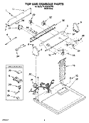 TOP AND CONSOLE PARTS Diagram and Parts List for YLEQ5000PW0  Whirlpool Dryer