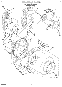 BULKHEAD Diagram and Parts List for LGT6634AQ1  Whirlpool Dryer
