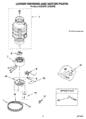 LOWER HOUSING AND MOTOR PARTS Diagram and Parts List for GC2000PE2  Whirlpool Food Waste Disposer