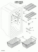 LINER PARTS Diagram and Parts List for EVL201NXRQ05  Whirlpool Freezer