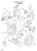 SECTION Diagram and Parts List for LER5848EQ2  Whirlpool Dryer