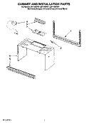 CABINET AND INSTALLATION PARTS Diagram and Parts List for MH1160XSD1  Whirlpool Microwave