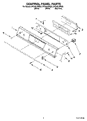 CONTROL PANEL PARTS Diagram and Parts List for GY398LXPB03  Whirlpool Range