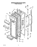 REFRIGERATOR DOOR Diagram and Parts List for KSRS25QAWH00  KitchenAid Refrigerator