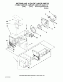 MOTOR AND ICE CONTAINER PARTS Diagram and Parts List for GI6SDRXXB01  Whirlpool Refrigerator