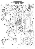 CABINET PARTS Diagram and Parts List for YMED9800TB0  Maytag Dryer