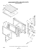 MICROWAVE DOOR AND LATCH , LITERATURE Diagram and Parts List for RM996PXVN1  Whirlpool Microwave Oven Combo