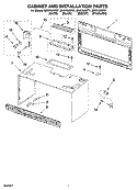 CABINET AND INSTALLATION PARTS Diagram and Parts List for MH3184XPB1  Whirlpool Microwave