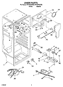 LINER PARTS Diagram and Parts List for RT18VKXKQ02  Roper Refrigerator