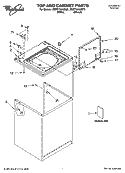 TOP AND CABINET PARTS Diagram and Parts List for 7MWT73520SQ0  Whirlpool Washer