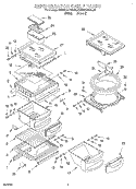 REFRIGERATOR SHELF Diagram and Parts List for KSRS22QDAL00  KitchenAid Refrigerator