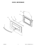 DOOR, MICROWAVE Diagram and Parts List for KBHS179BSS00  KitchenAid Microwave