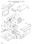 AIRFLOW AND CONTROL Diagram and Parts List for ACQ142XH0  Whirlpool Air Conditioner