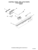 CONTROL PANEL AND LATCH PARTS Diagram and Parts List for BLB14BRANA0  Whirlpool Dishwasher
