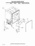 TUB AND FRAME PARTS Diagram and Parts List for DU1055XTVD6  Whirlpool Dishwasher