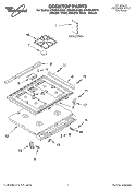 COOKTOP, LITERATURE Diagram and Parts List for GW395LEGB6  Whirlpool Range