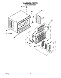 CABINET Diagram and Parts List for ACR124XA0  Whirlpool Air Conditioner