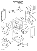 CHASSIS PARTS Diagram and Parts List for RF212PXSQ2  Whirlpool Range