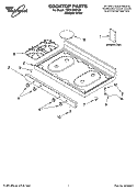 COOKTOP PARTS Diagram and Parts List for YSF315PEKQ1  Whirlpool Range