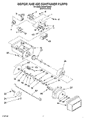 MOTOR AND ICE CONTAINER Diagram and Parts List for GD25SFXHS05  Whirlpool Refrigerator