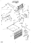 UNIT Diagram and Parts List for ET18SKRDW03  Whirlpool Refrigerator