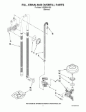 FILL, DRAIN AND OVERFILL PARTS Diagram and Parts List for KUDE60HXSS0  KitchenAid Dishwasher