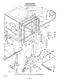 TUB, LITERATURE AND OPTIONAL Diagram and Parts List for DU1098XRW1  Whirlpool Dishwasher