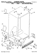 CABINET PARTS Diagram and Parts List for KSCS25FSBL00  KitchenAid Refrigerator