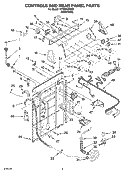 CONTROLS AND REAR PANEL PARTS Diagram and Parts List for WTW5810SW0  Whirlpool Washer