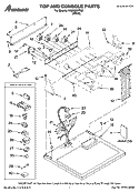 TOP AND CONSOLE PARTS Diagram and Parts List for NGD5800TQ0  Amana Dryer