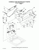 CONSOLE AND WATER INLET PARTS Diagram and Parts List for 7MWTW1750YW1  Whirlpool Washer