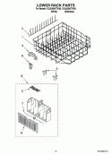 LOWER RACK PARTS Diagram and Parts List for 7GU2300XTVQ0  Whirlpool Dishwasher