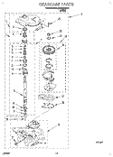 GEARCASE Diagram and Parts List for 6LSP8255BW1  Whirlpool Washer
