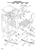 LINER Diagram and Parts List for ET6JTKYKT00  Whirlpool Refrigerator