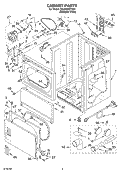 CABINET PARTS - OPTIONAL PARTS (NOT INCLUDED) Diagram and Parts List for 3XLEC8647KQ1  Whirlpool Dryer