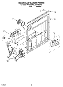 DOOR AND LATCH PARTS Diagram and Parts List for DU1048XTPS3  Whirlpool Dishwasher