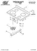 COOKTOP PARTS Diagram and Parts List for FES355RQ2  Roper Range