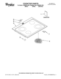 COOKTOP PARTS Diagram and Parts List for WDE350LVQ02  Whirlpool Range