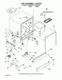 TUB ASSEMBLY PARTS Diagram and Parts List for CUD4000WQ0  Crosley Dishwasher