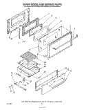 OVEN DOOR AND BROILER Diagram and Parts List for SF311PSRW3  Whirlpool Range