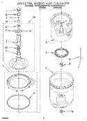 AGITATOR, BASKET AND TUB Diagram and Parts List for KAWE565BAL0  KitchenAid Washer