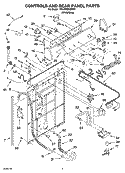 CONTROLS AND REAR PANEL PARTS Diagram and Parts List for 7MLSD8900PW1  Whirlpool Washer