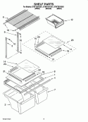 SHELF PARTS, OPTIONAL PARTS Diagram and Parts List for ET8FTEXVQ01  Whirlpool Refrigerator